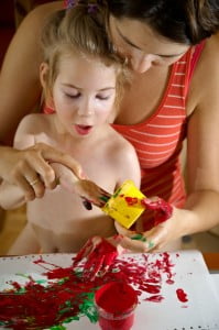 i na żółto :) farbki, malowanie