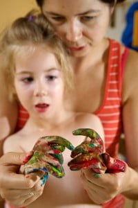 piękne rączki  farbki, malowanie