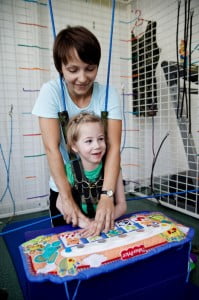 w pajączku Michałkowo, ćwiczenia, rehabilitacja, turnus, kombinezon, pająk