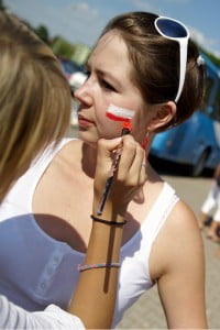 i moje flagi :) siatkówka, mecz, memoriał humerta wagnera, kibic, polska-brazylia