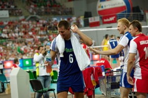 Bartek po zejściu z boiska siatkówka, mecz, memoriał humerta wagnera, kibic, polska-brazylia, kurek