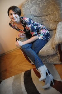 w wyyysooookich buty :)