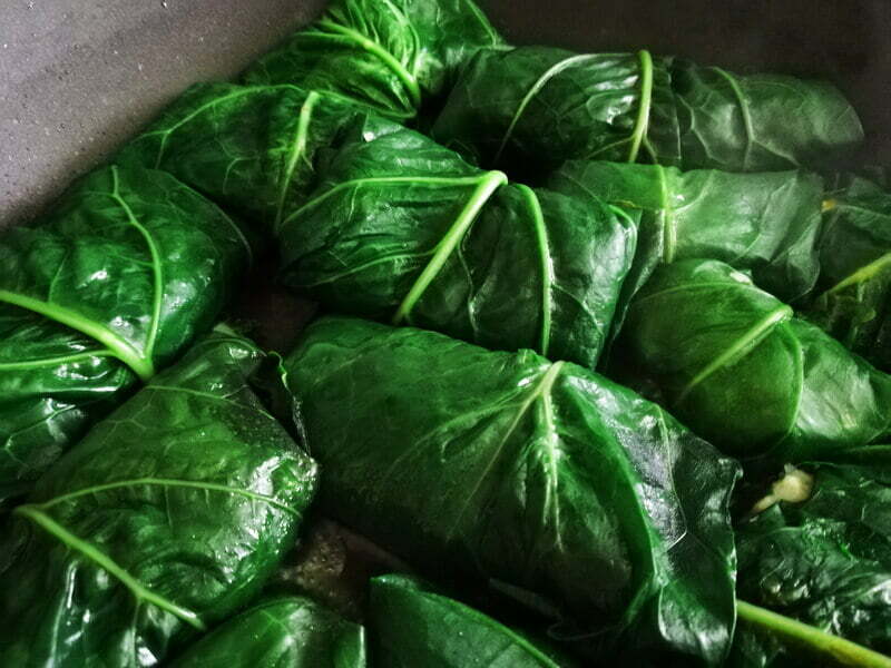 gołąbki z liści kalarepy